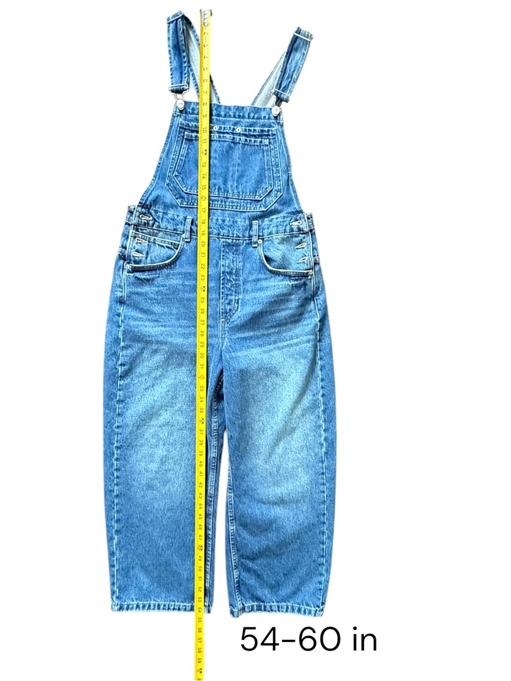 We The Free Women Denim Overalls Light Blue Adjustable Straps Size M NWT - Picture 8 of 13
